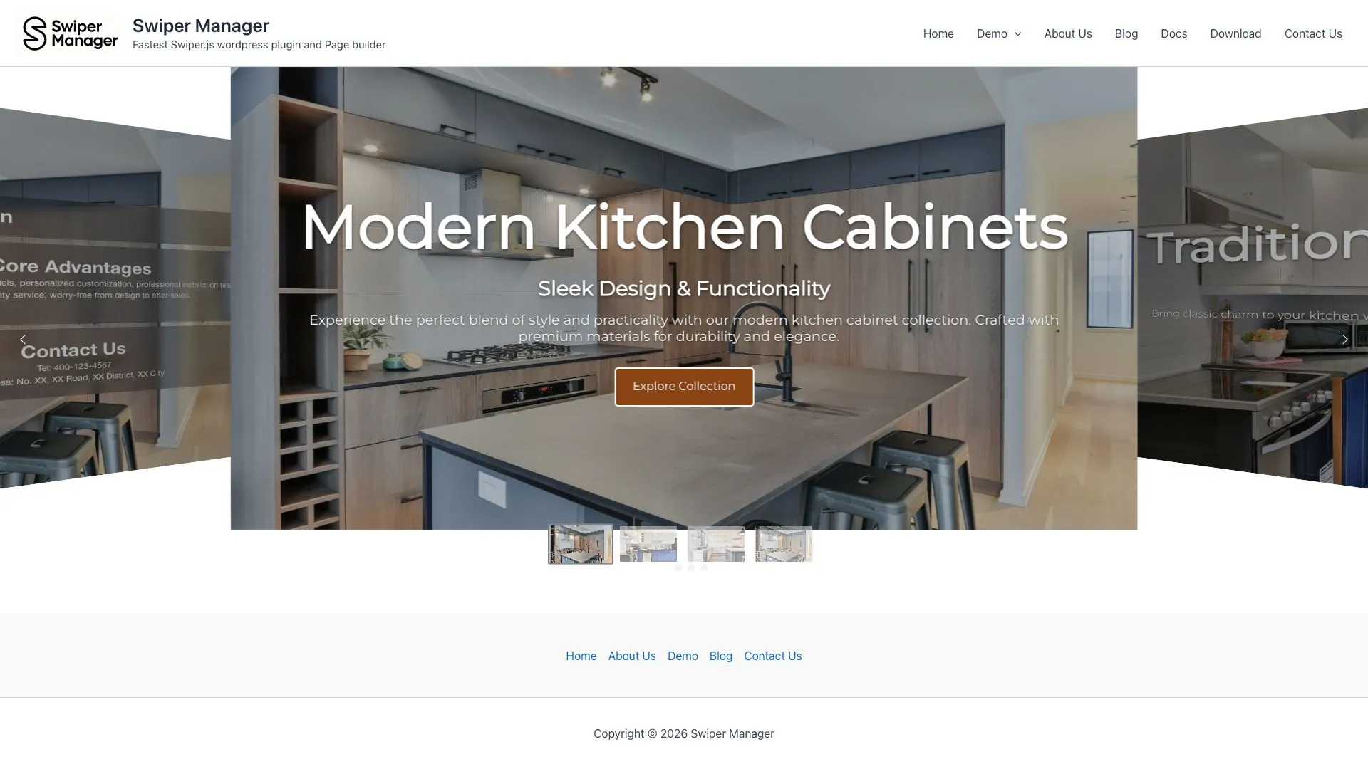 Design a Swiper Slider for Kitchen Cabinets
