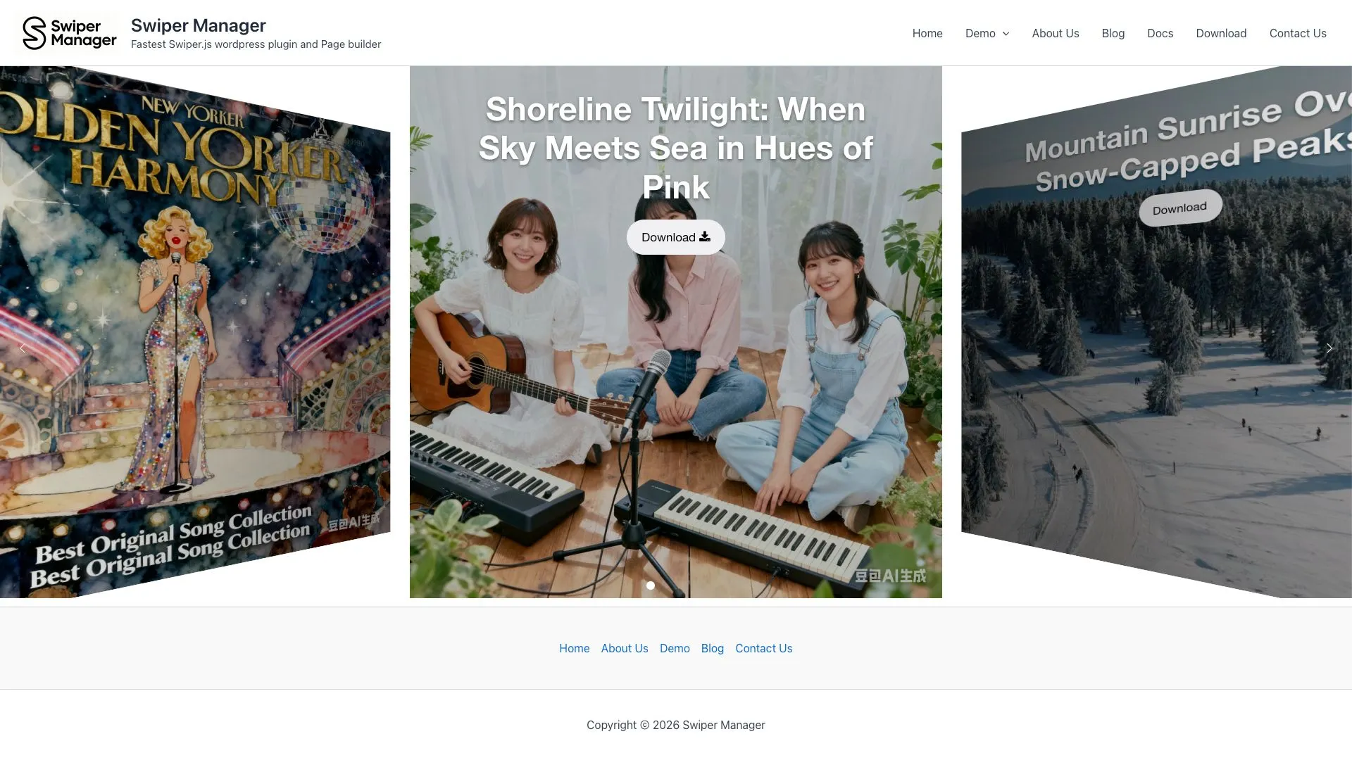 Swiper Slider Style4 Music Album Coverflow